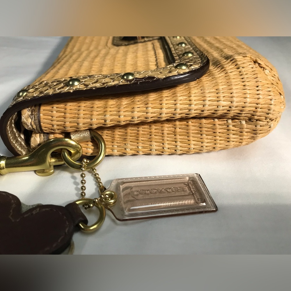 Coach Straw Python Clutch - Picture 7 of 15